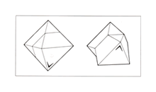 ダイヤモンド結晶双晶のイメージ